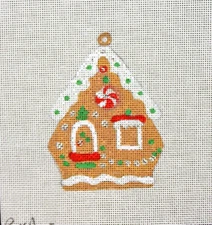 Needlepoint Canvas 18 mesh Zweigart Ornament Christmas Gingerbread House Silver