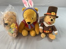 vintage disney store pooh bear plush easter thanksgiving lot w tags
