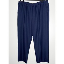 New Alfred Dunner Classic Comfort Waist Pull On Pants Navy Blue Women's Size 22W