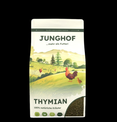 Junghof Thymian 200 g gerebelt Geflügel Hühner Thymol Kräuter Atemwege Erkältung