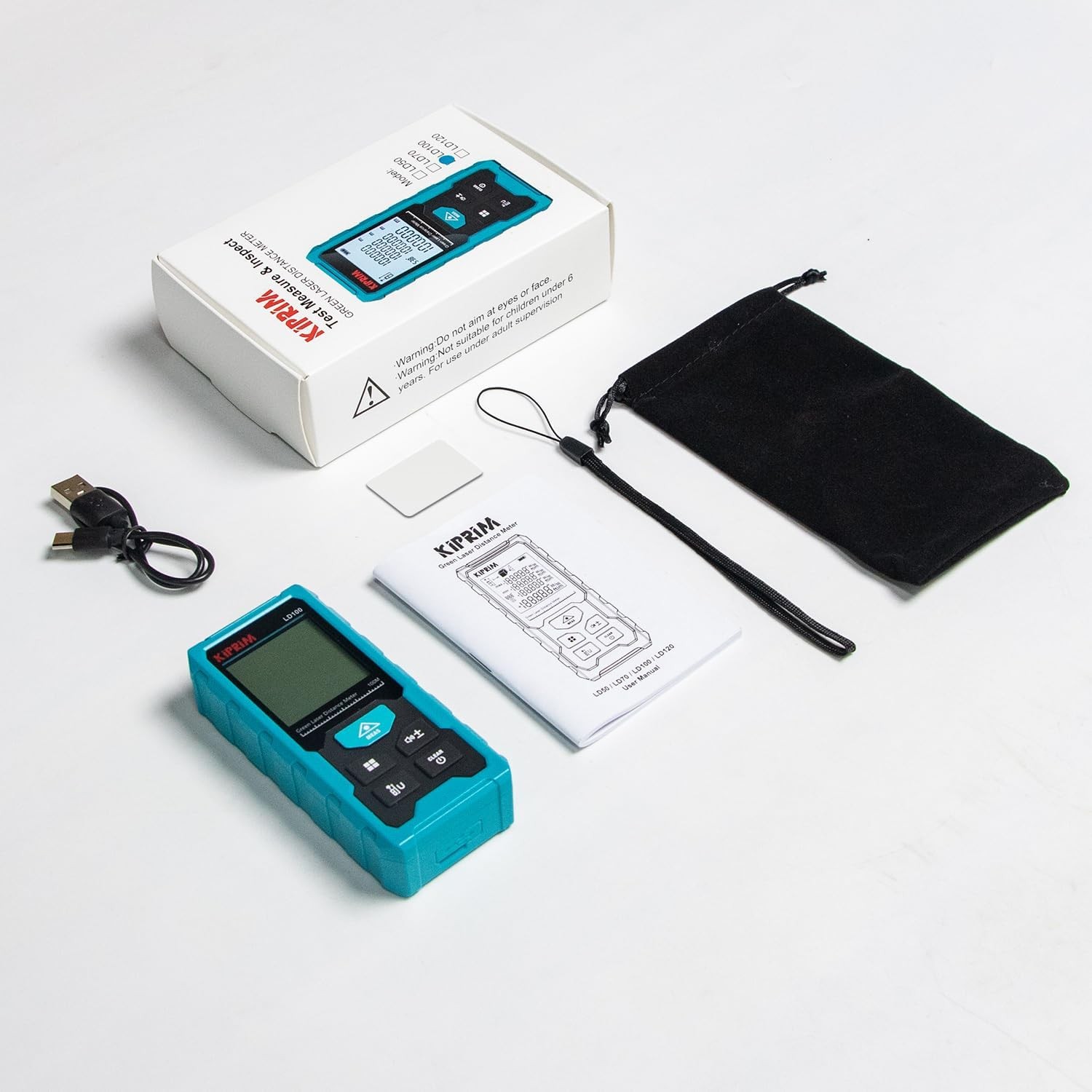 Green Laser Distance Meter, 328ft Measuring Tool with USB Type-C Rechargeable...