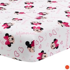 Lambs  Ivy Minnie Mouse Love Fitted Crib Sheet
