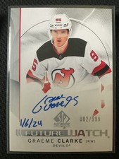 Graeme Clarke 2024-25 UD SP Authentic Future Watch Inscribed Auto RC #002/999
