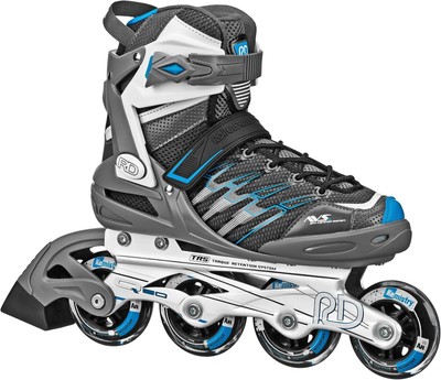Roller Derby AERIO Q-60 Women's Inline Skates 9, Gray/White/Blue 