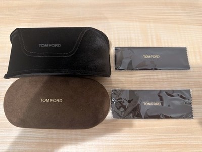 TOM FORD LARGE BROWN SUNGLASS CASE & CLEANING CLOTH