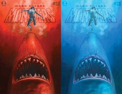 Mark Spears Monsters #11 Mark Spears Shark Attack Jaws Holofoil Flip Variant