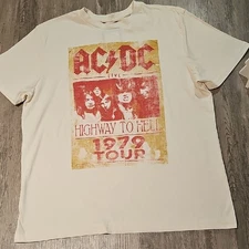 AC/DC Cream and Red Short Sleeve Tee