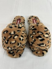 Sorel Go Mail Run Faux Fur Leopard Print House Slippers IndoorOutdoor Slides US9
