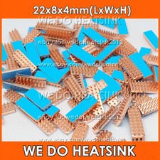 Copper Heatsink 22x8x4mm Pin Fins Heat Sink Cooler With or Without Tape