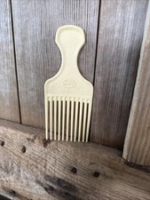 Vintage Goody Plastic Hair Pick Lift Comb Textured Off White