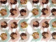 1 sheet- Small Mamelok Vintage Angel Scraps- Die Cuts- Made in England- 1950s