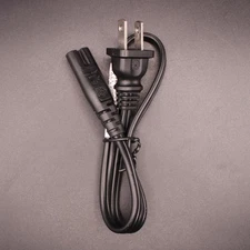 Black 10A 125V 2-Prong Power Cord Plug 20" E115330 WS-027 Tested