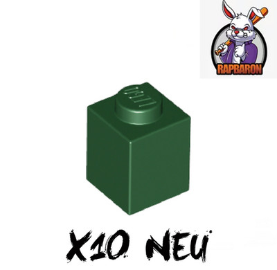 Lego    10x 1x1 Brick   Stein   Basic   Dark Green   Grün   3005   Neuware