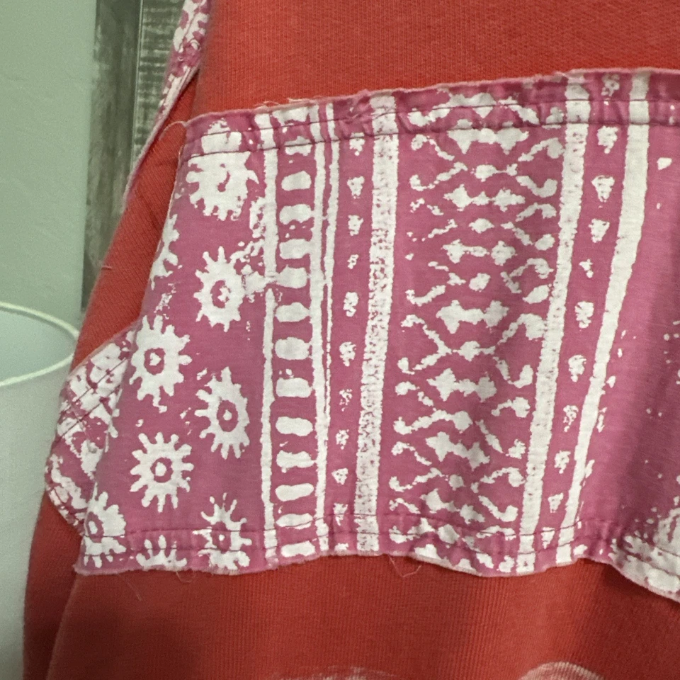 Free People 小号 We the Free Top 波西米亚粉色红色宽松 3/4 袖大码 — 第 4/4 张图片