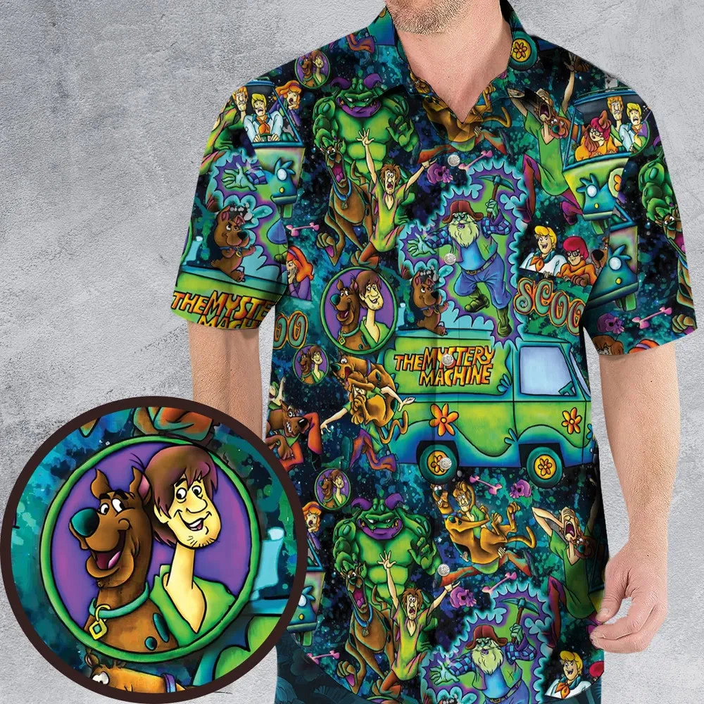 Monsters Mayhem and The Mystery Machine Scooby Doo Hawaiian Shirt