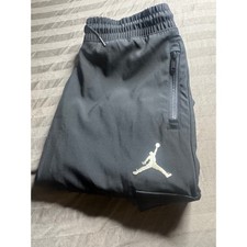 Jordan Kids Black Cargo Jogger Pants Jumpman Logo Zipper Pockets Size L 12-13Y