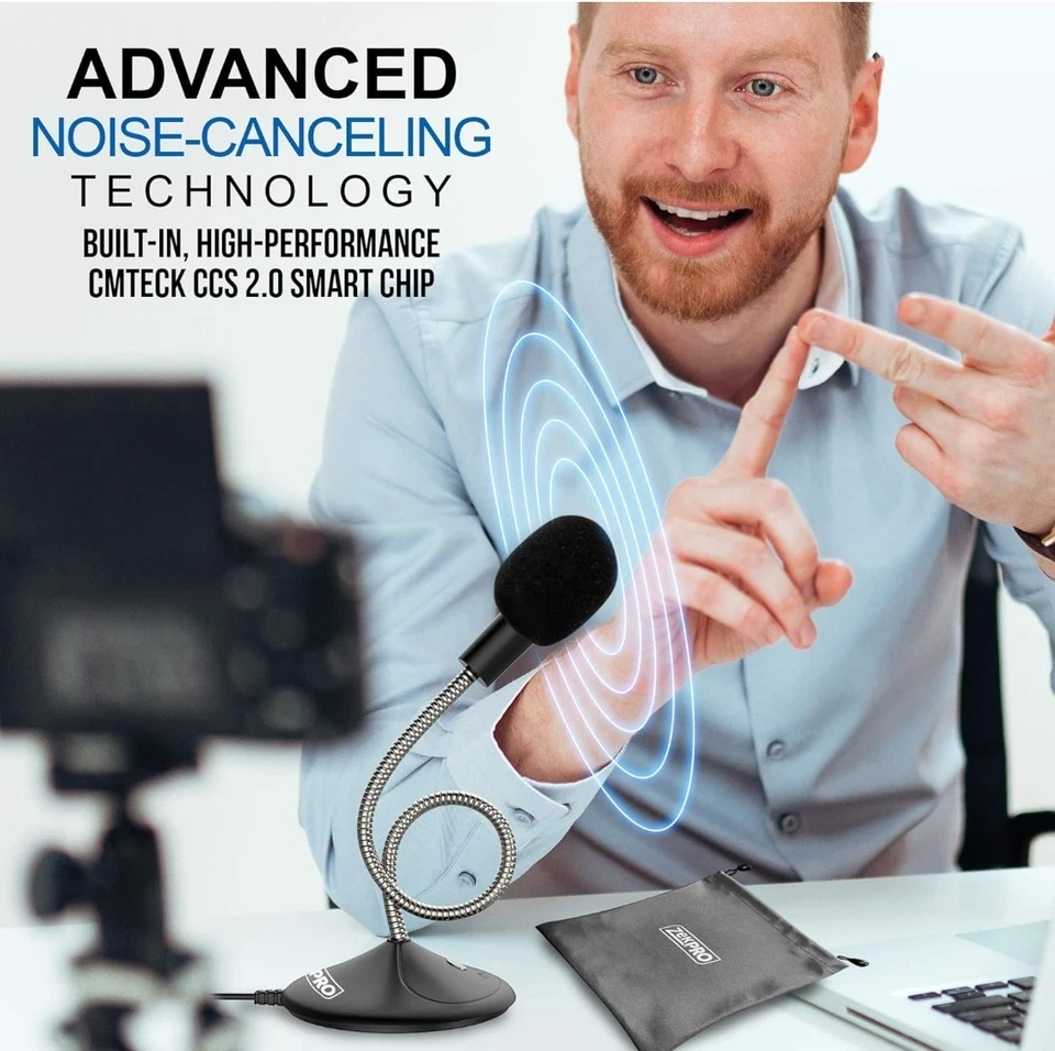 ZekPro USB Computer Microphone Plug Play Podcast Vocal Voice Studio Recording  - Image 3 of 4