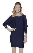 Lilly Pulitzer Bloomfield Black Merino Wool Dolman Sweater Dress Size S