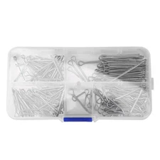 175Pc SPLIT PINS Cotter Fixings Set Assorted Sizes Zinc Plated Steel Hard8646