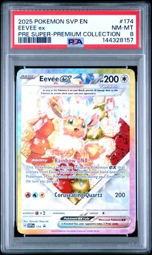 2025 POKEMON SVP EN-SV BLACK STAR PROMO #174 EEVEE EX PSA 8