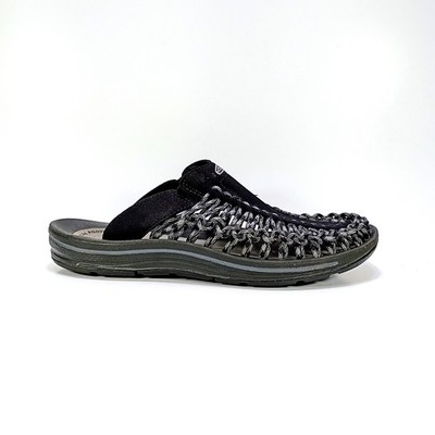 KEEN Uneek II Mens 7.5 Black Suede And Paracord Outdoor Sport Slide Sandals 