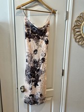 Lulu’s x ASTR the Label Floral Satin Slip Dress Cowl Neck Spaghetti Strap Midi L