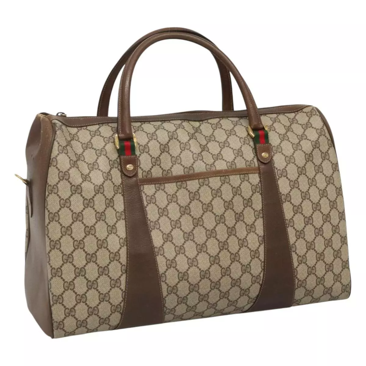 Sac GUCCI GG Supreme Web Sherry Line Boston PVC beige rouge vert authentique 113136