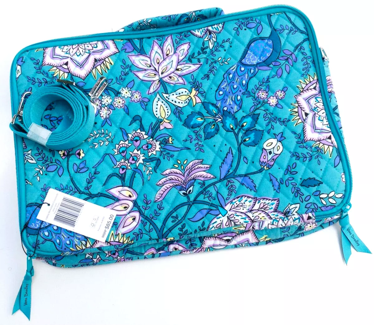 Vera Bradley Laptop Workstation Crossbody in Peacock Garden - NWT