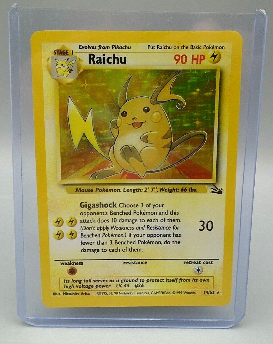 1999年 Pokemon Game Raichu-Holo 1st Ed. 1999 Pokemon Base Set- 1st Edition Shadowless Holo- Raichu