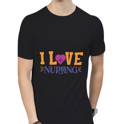New T-Shirt I Love Nursing Tshirt Casual Cotton Tee