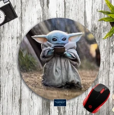 GROGU BABY YODA CUP STAR WARS ROUND DESK MAT MOUSE PAD HOME SCHOOL OFFICE GIFT