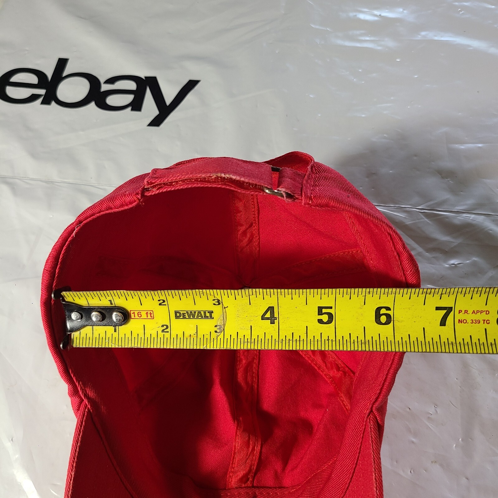 Red Adjustable Hook & Loop Baseball Hat Cap - image 5