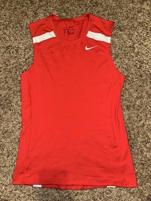 Nike Men’s Power Race Day Tight Tank Running Red Track Shirt