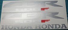 2 X SILVER  AND RED   CBR600F  VINYL DECALS  190MM X 30MM AFTERMARKET