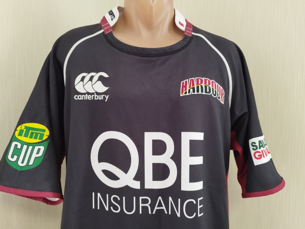 Maillot De Rugby North Harbour Homme XL Noir Canterbury - Occasion, Porté Mais En Bon état Général