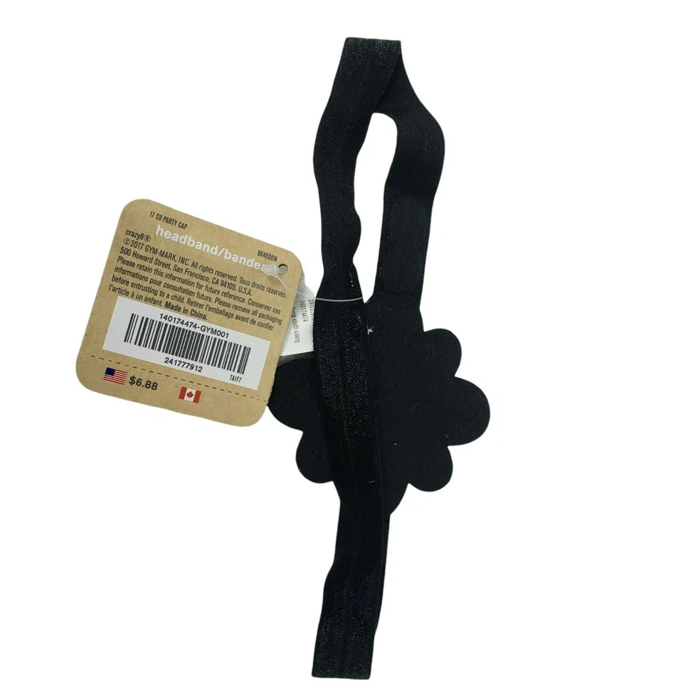 Crazy 8 Black Floral Jewel Headband Girls One Size 4 + New - Image 2 of 4