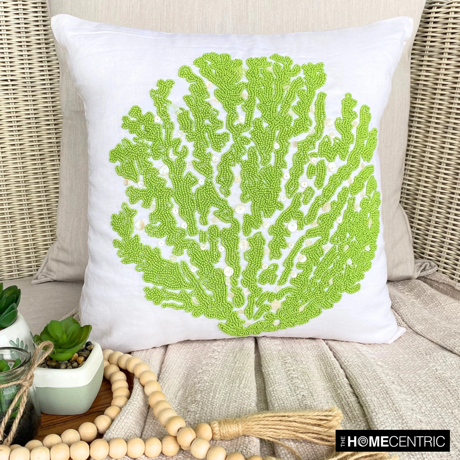 Decorative Pillow Case White 16"x16", Couch Decor Cotton - Deep Sea Weeds
Opens in a new window or t