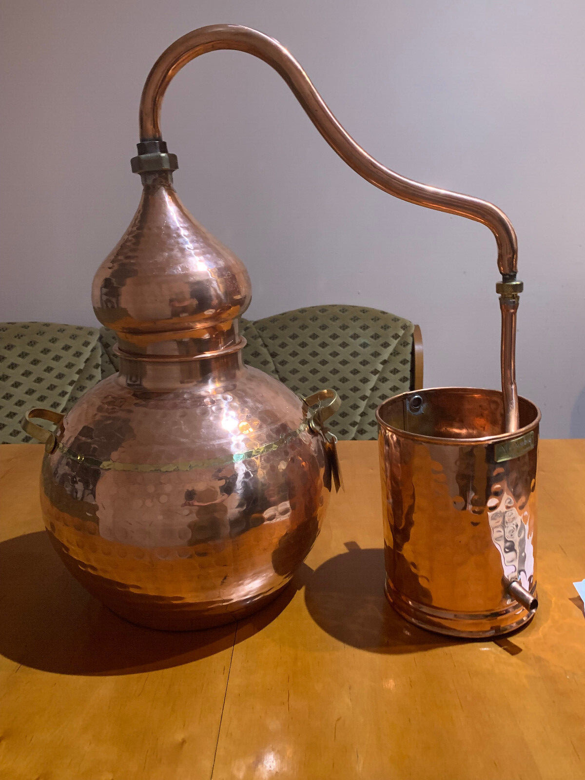 10L Soldered Copper Alembic Still + 10ft Condenser Tubing + Submersible Pump 