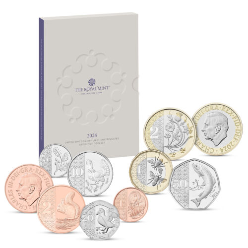 Ensemble de pièces définitives brillantes non circulées Royal Mint 2024 UK hautement collectionnables - Photo 1/7