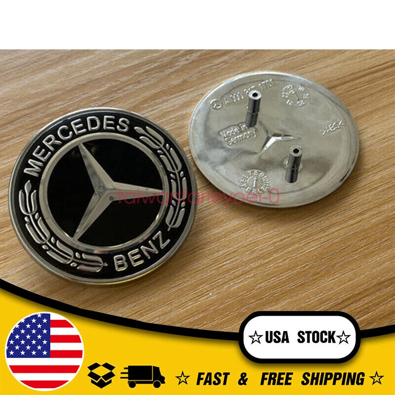 Emblema genuíno capô coroa de louros preto Mercedes-Benz G Class G63 G550 G65 - Imagem 3 de 4