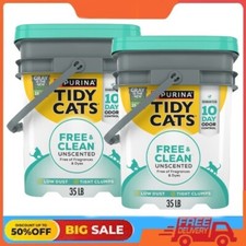 2 Pack Purina Tidy Cats Free  Clean Unscented Cat Litter, Scoopable, Low Dust