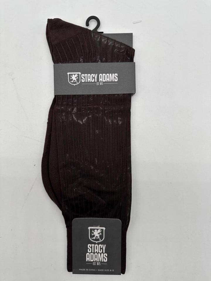  UN PAR DE CALCETINES DE VESTIR NUEVOS CON ETIQUETA STACY ADAMS NYLON SLIKY ACANALADOS PARA HOMBRE Foto 2 de 4