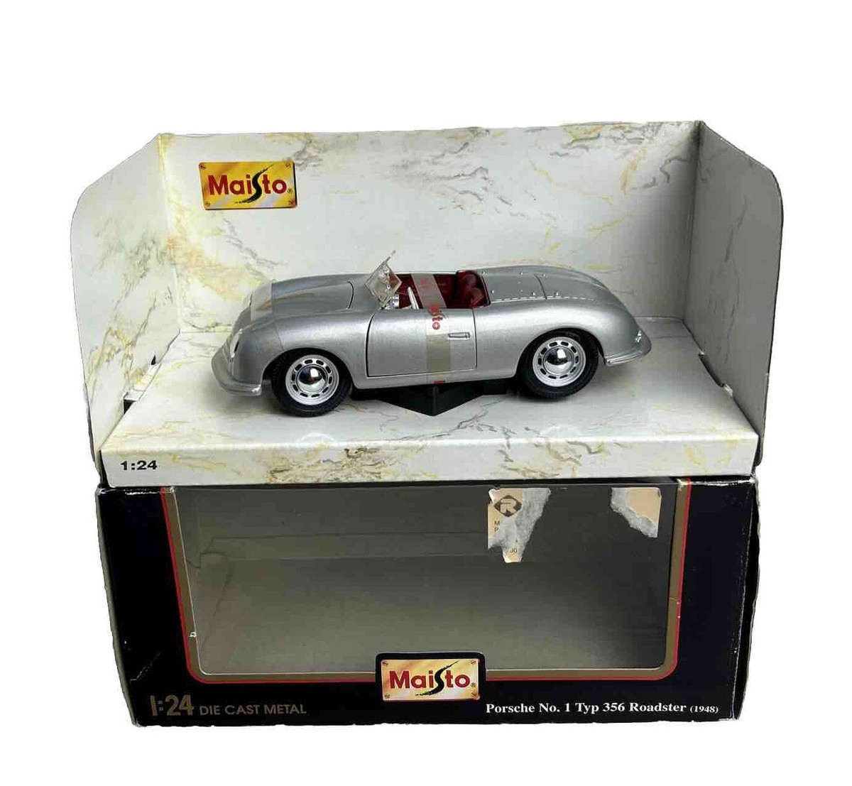 Maisto 1948 Porsche No. 1 Typ 356 Roadster 1948 Silver 1:24 Scale