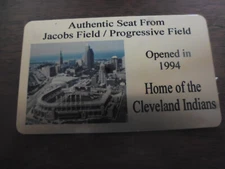 JACOBS FIELD/PROGRESSIVE FIELD Stadium seat PLAQUE HOME OF THE INDIANS/GUARDIANS