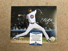 Autographed Chicago Cubs Carl Edwards Jr. 8x10 Photo Beckett Witness COA 2