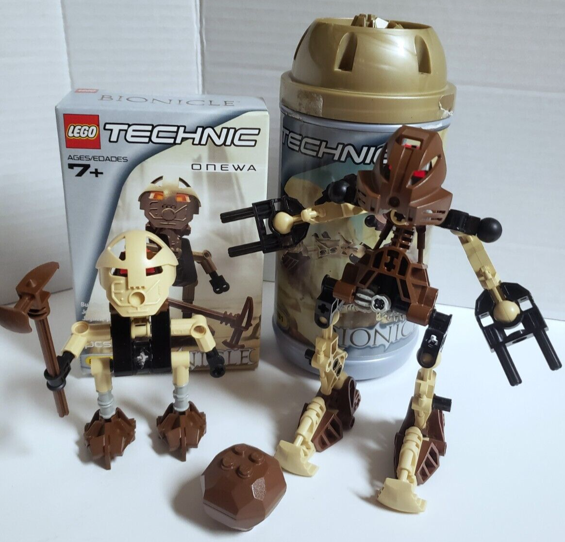 Lego Bionicle 8531 Toa Pohatu + 8542 Turaga Onewa COMPLETE w