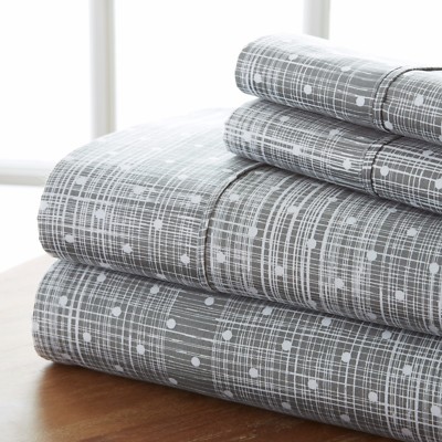 4 Piece Printed Bed Sheet Set - Extra Deep Pocket by Kaycie Gray Fashion Home