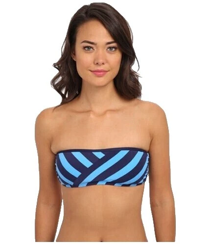 Top a Rayas Traje de baño para mujeres DKNY