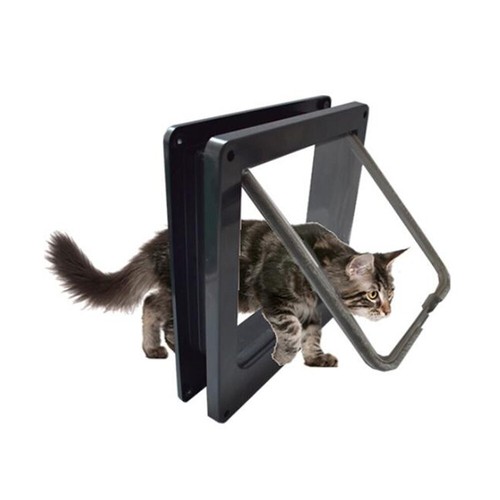 Rotary Switch Controllable Pet Entry and Exit Door Cat Hole Door Pet Black - Picture 5 of 12