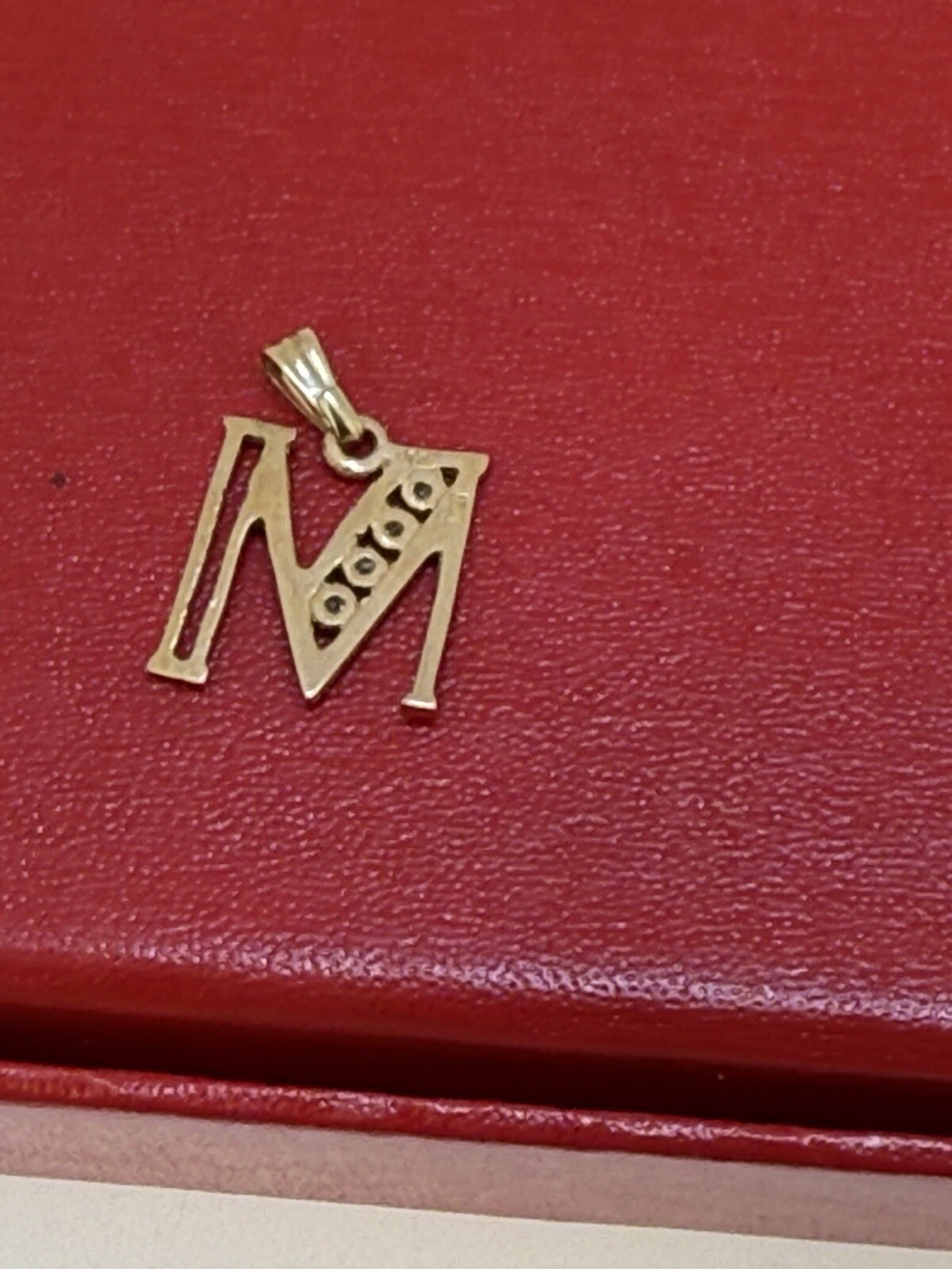 14k Solid Yellow Gold Letter Initial Diamonds Pen… - image 7